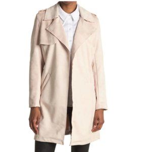 Faux Suede Trench Coat